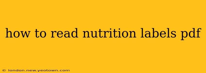 how to read nutrition labels pdf