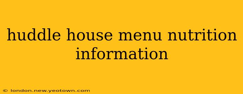 huddle house menu nutrition information