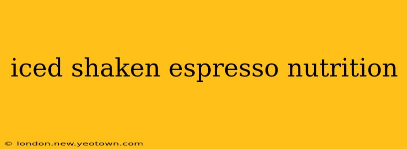 iced shaken espresso nutrition