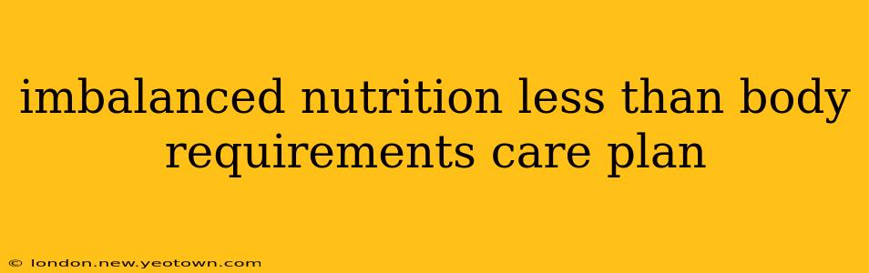 imbalanced nutrition less than body requirements care plan