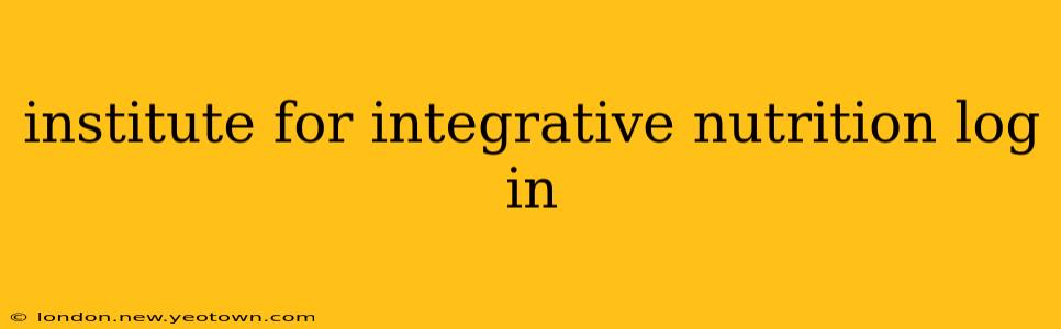 institute for integrative nutrition log in