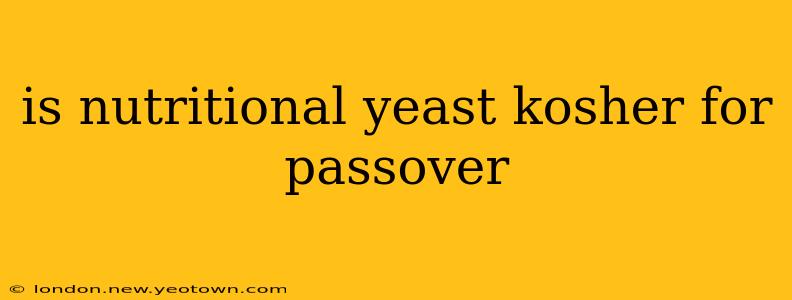 is nutritional yeast kosher for passover