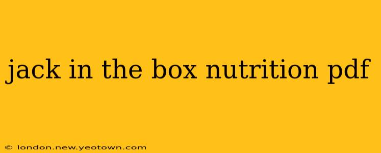 jack in the box nutrition pdf
