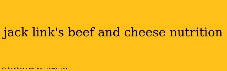 jack link's beef and cheese nutrition