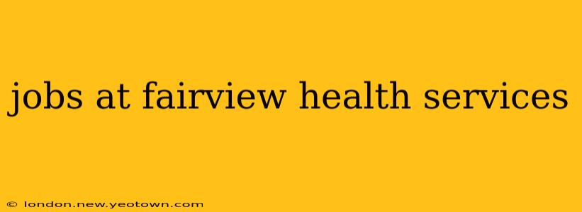 jobs at fairview health services