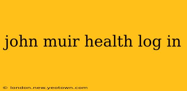 john muir health log in