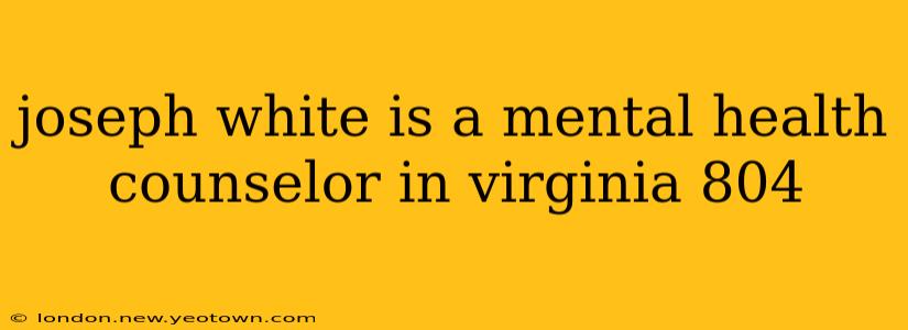 joseph white is a mental health counselor in virginia 804
