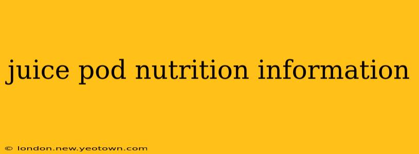 juice pod nutrition information
