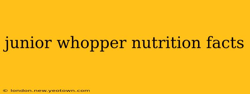 junior whopper nutrition facts