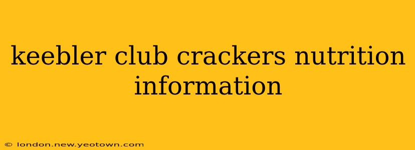 keebler club crackers nutrition information