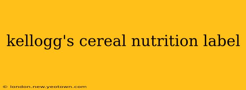 kellogg's cereal nutrition label