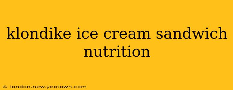klondike ice cream sandwich nutrition