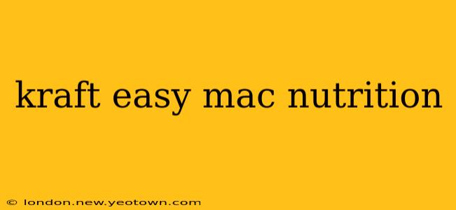 kraft easy mac nutrition
