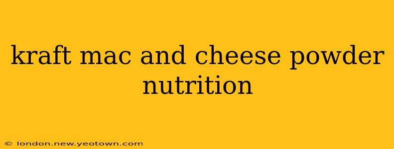 kraft mac and cheese powder nutrition