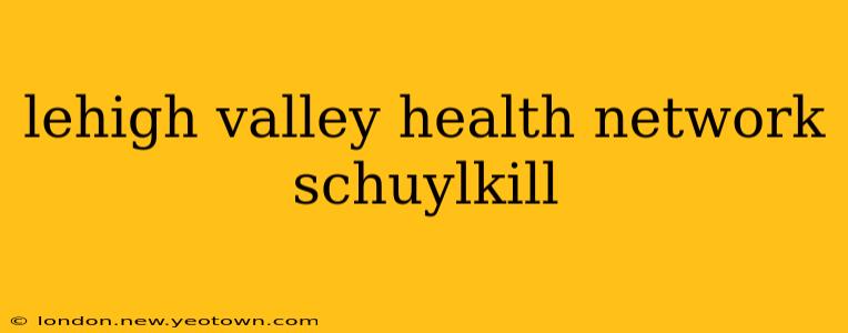 lehigh valley health network schuylkill