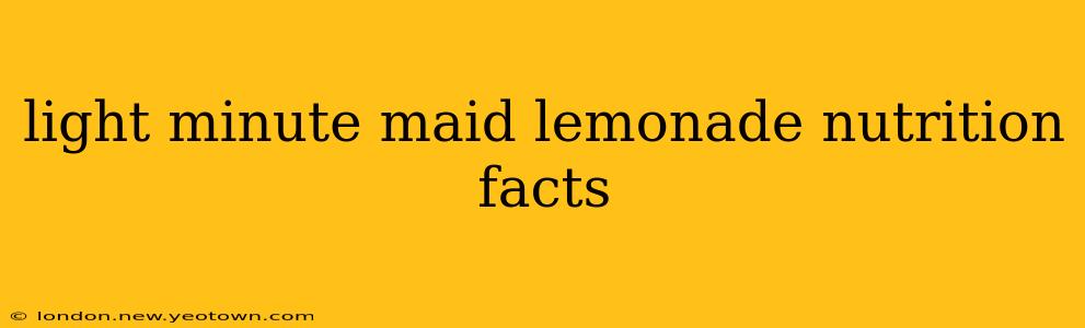 light minute maid lemonade nutrition facts