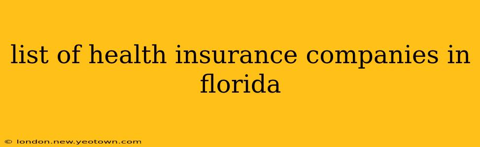 list of health insurance companies in florida