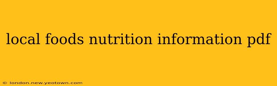 local foods nutrition information pdf