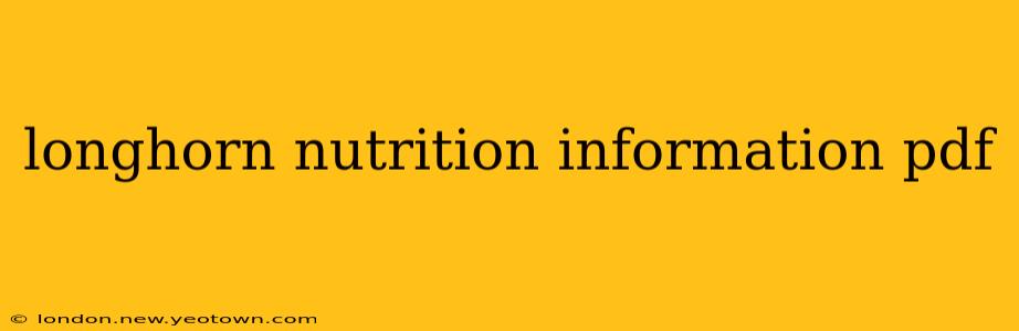 longhorn nutrition information pdf
