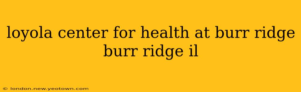 loyola center for health at burr ridge burr ridge il