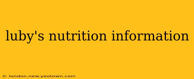 luby's nutrition information
