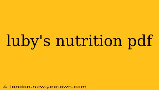 luby's nutrition pdf