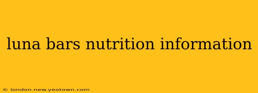 luna bars nutrition information