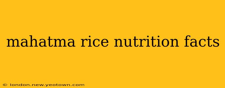 mahatma rice nutrition facts