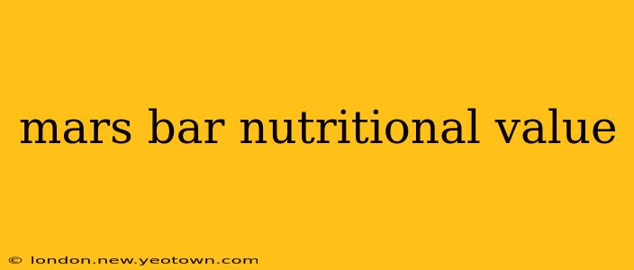 mars bar nutritional value