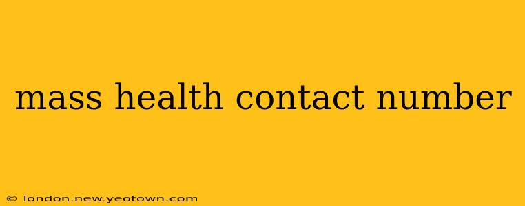 mass health contact number