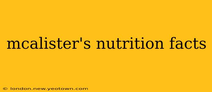 mcalister's nutrition facts