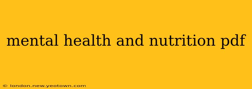 mental health and nutrition pdf