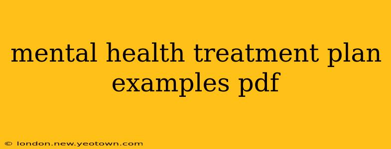 mental health treatment plan examples pdf