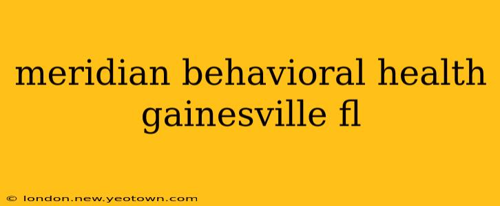 meridian behavioral health gainesville fl