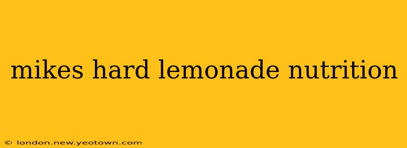 mikes hard lemonade nutrition