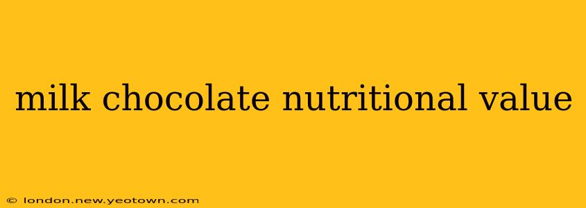 milk chocolate nutritional value
