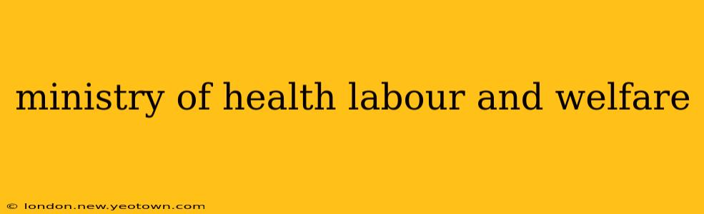 ministry of health labour and welfare