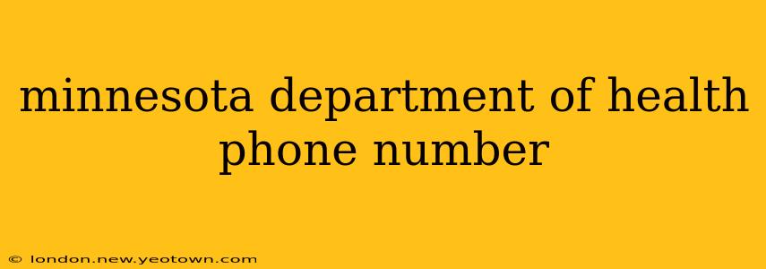 minnesota department of health phone number