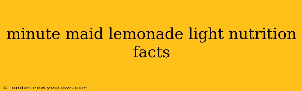 minute maid lemonade light nutrition facts