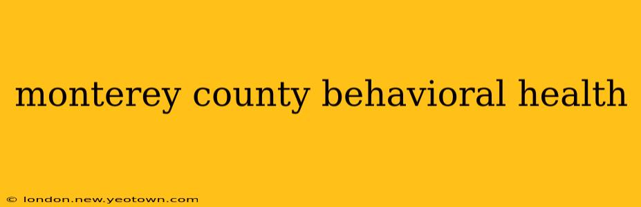 monterey county behavioral health