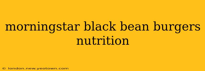 morningstar black bean burgers nutrition