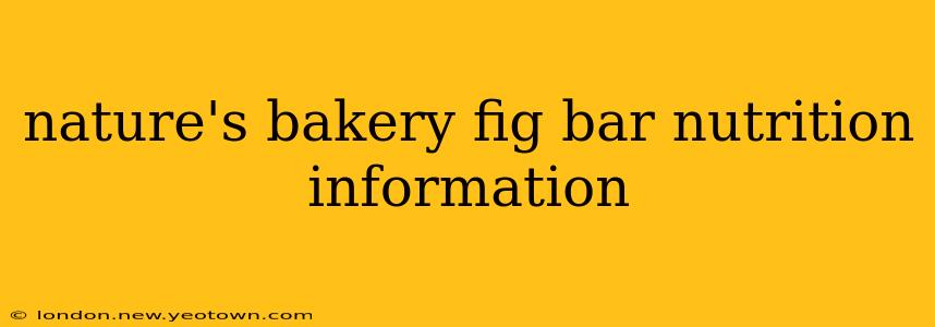nature's bakery fig bar nutrition information