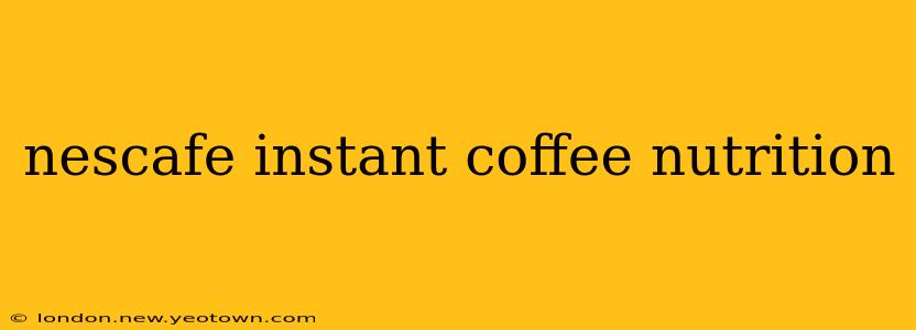 nescafe instant coffee nutrition