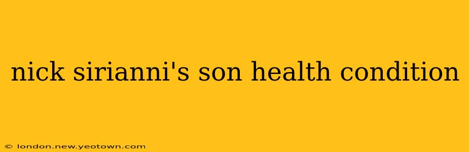 nick sirianni's son health condition