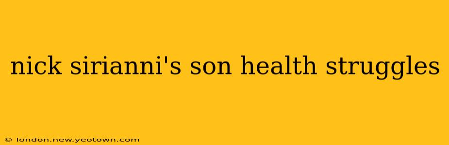 nick sirianni's son health struggles