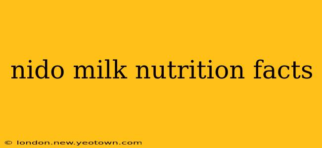 nido milk nutrition facts