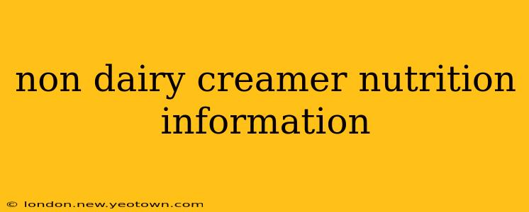 non dairy creamer nutrition information