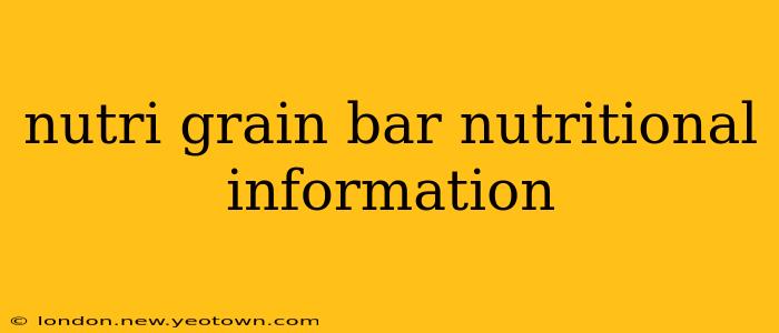 nutri grain bar nutritional information