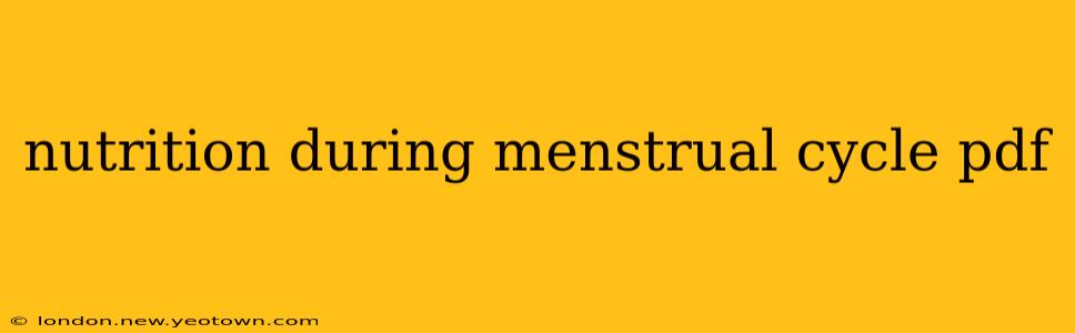 nutrition during menstrual cycle pdf