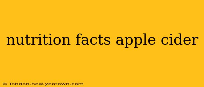 nutrition facts apple cider